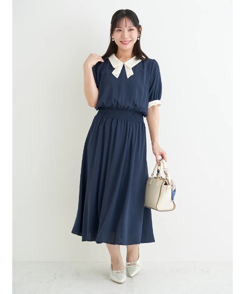 Re-J&SUPURE（リジェイアンドスプル）の「【大きいサイズ】【WEB限定】レースタイワンピース（ワンピース・レディース・ネイビー/ピンク/サックスブルー・XX-LARGE/XXXX-LARGE/XXX-LARGE）」の20枚目の写真