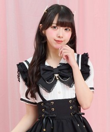 半袖レースアップセーラーブラウス