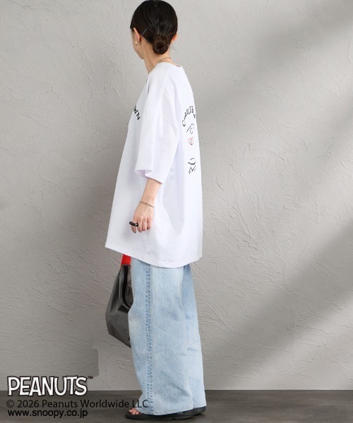 PEANUTS（ピーナッツ）の「[PEANUTS×JEANS FACTORY/ピーナッツ×ジーンズ ファクトリー] チャーリー・ブラウン / ハート刺繍プリントTシャツ（Tシャツ/カットソー・レディース・アッシュグレー/ホワイト/スミクロ・S/M/L）」の17枚目の写真