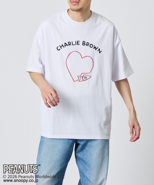 PEANUTS（ピーナッツ）の「[PEANUTS×JEANS FACTORY/ピーナッツ×ジーンズ ファクトリー] チャーリー・ブラウン / ハート刺繍プリントTシャツ（Tシャツ/カットソー・レディース・アッシュグレー/ホワイト/スミクロ・S/M/L）」の22枚目の写真