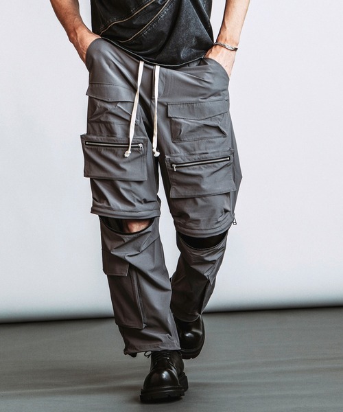 NO ID.(ノーアイディ)の「【NO ID.】Multi Pocket Easy Wide Pants / マルチポケット イージー ワイド パンツ(カーゴパンツ・メンズ・ブラック/グレー/カーキ・2/1)」の3枚目の写真