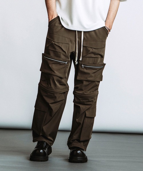 NO ID.(ノーアイディ)の「【NO ID.】Multi Pocket Easy Wide Pants / マルチポケット イージー ワイド パンツ(カーゴパンツ・メンズ・ブラック/グレー/カーキ・2/1)」の1枚目の写真