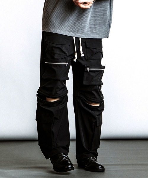 NO ID.(ノーアイディ)の「【NO ID.】Multi Pocket Easy Wide Pants / マルチポケット イージー ワイド パンツ(カーゴパンツ・メンズ・ブラック/グレー/カーキ・2/1)」の4枚目の写真