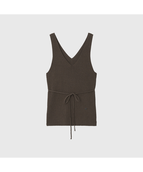 LOOKAST(ルックキャスト)の「サンドリンVネックスリーブレスニット / SANDRINE V-NECK SLEEVELESS KNIT_2colors(ニット/セーター・レディース・アイボリー/ブラウン・SMALL/MEDIUM)」の2枚目の写真