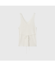 LOOKAST | サンドリンVネックスリーブレスニット / SANDRINE V-NECK SLEEVELESS KNIT_2colors(ニット/セーター)
