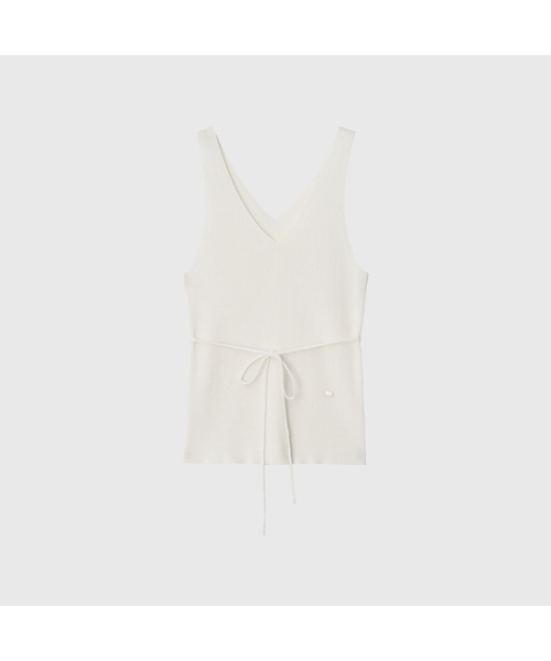 LOOKAST(ルックキャスト)の「サンドリンVネックスリーブレスニット / SANDRINE V-NECK SLEEVELESS KNIT_2colors(ニット/セーター・レディース・アイボリー/ブラウン・SMALL/MEDIUM)」の1枚目の写真