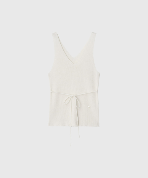 LOOKAST(ルックキャスト)の「サンドリンVネックスリーブレスニット / SANDRINE V-NECK SLEEVELESS KNIT_2colors(ニット/セーター・レディース・アイボリー/ブラウン・SMALL/MEDIUM)」の4枚目の写真