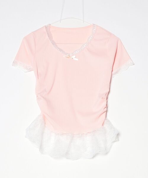 gossip!ロサンゼルス(ゴシップロサンゼルス)の「YUGA フェミニン フリルトップス(Tシャツ/カットソー・レディース・ライトブルー/ピンク・FREE)」の8枚目の写真
