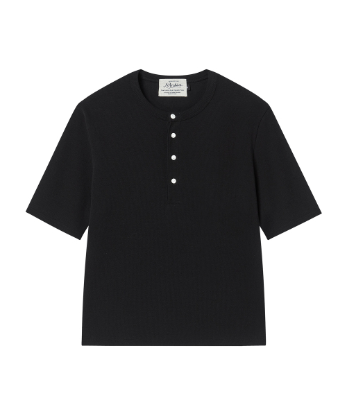 Beyond Closet（-）の「[COLLECTION LINE] パールボタンヘンリーネック半袖Tシャツブラック（Tシャツ/カットソー・メンズ・その他・MEDIUM/LARGE）」の2枚目の写真