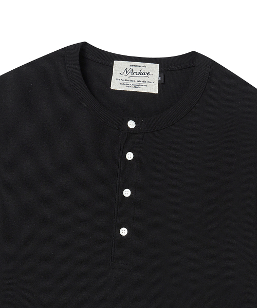 Beyond Closet（-）の「[COLLECTION LINE] パールボタンヘンリーネック半袖Tシャツブラック（Tシャツ/カットソー・メンズ・その他・MEDIUM/LARGE）」の4枚目の写真