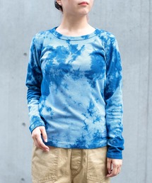 [OMNIGOD womens / オムニゴッド] KLフライス (手染めインディゴ) ロングスリーブＴシャツ