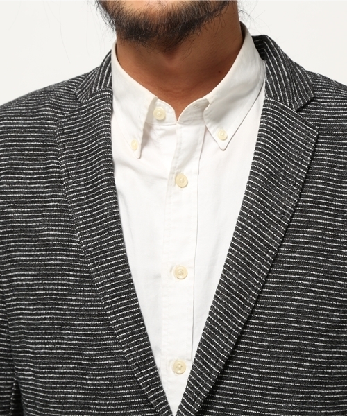 VENCEEXCHANGE(ヴァンスエクスチェンジ)の「Wフェイスボーダーテーラードジャケット(テーラードジャケット・メンズ・グレー/ブラック・SMALL/LARGE/MEDIUM)」の6枚目の写真