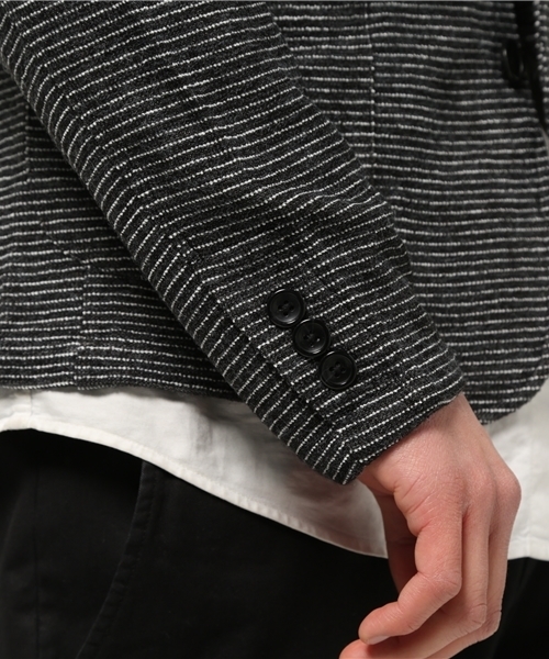 VENCEEXCHANGE(ヴァンスエクスチェンジ)の「Wフェイスボーダーテーラードジャケット(テーラードジャケット・メンズ・グレー/ブラック・SMALL/LARGE/MEDIUM)」の7枚目の写真