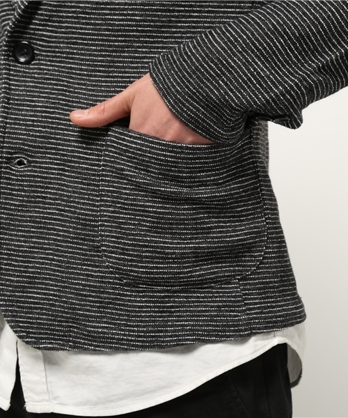 VENCEEXCHANGE(ヴァンスエクスチェンジ)の「Wフェイスボーダーテーラードジャケット(テーラードジャケット・メンズ・グレー/ブラック・SMALL/LARGE/MEDIUM)」の8枚目の写真