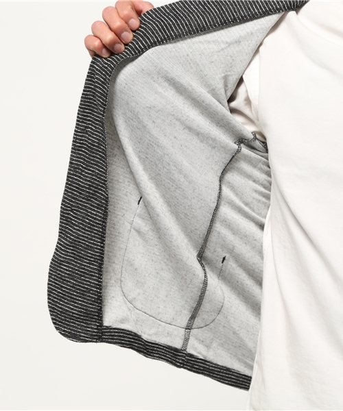 VENCEEXCHANGE(ヴァンスエクスチェンジ)の「Wフェイスボーダーテーラードジャケット(テーラードジャケット・メンズ・グレー/ブラック・SMALL/LARGE/MEDIUM)」の9枚目の写真