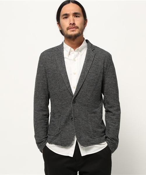 VENCEEXCHANGE(ヴァンスエクスチェンジ)の「Wフェイスボーダーテーラードジャケット(テーラードジャケット・メンズ・グレー/ブラック・SMALL/LARGE/MEDIUM)」の11枚目の写真