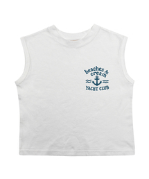 ヨットクラブ 袖なしTシャツ-ホワイト
