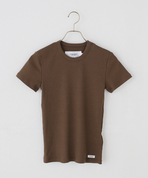 FRAMeWORK(フレームワーク)の「JANE SMITH cotton rayon rib compact tee(Tシャツ/カットソー・レディース・ベージュ/ブラウン・FREE)」の1枚目の写真