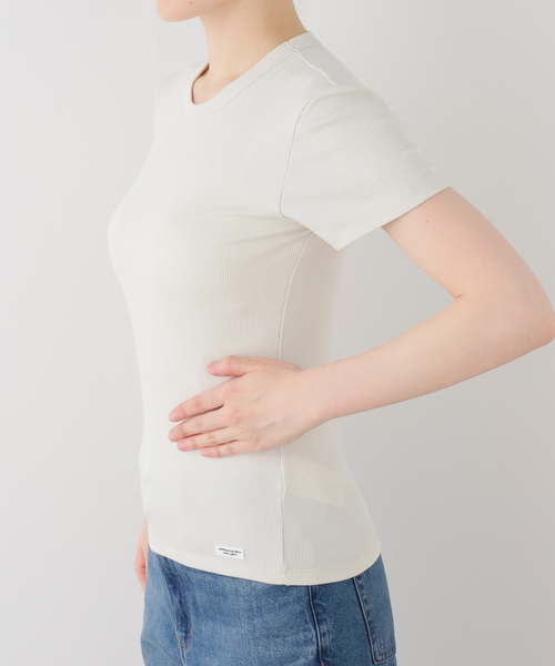FRAMeWORK(フレームワーク)の「JANE SMITH cotton rayon rib compact tee(Tシャツ/カットソー・レディース・ベージュ/ブラウン・FREE)」の5枚目の写真
