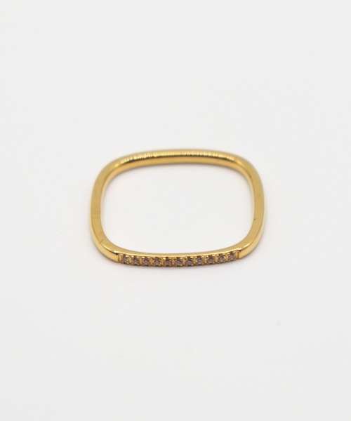 Bilan(ビラン)の「【BILAN】 ( 金属アレルギー軽減 サージカルステンレス ) Zirconia Square Ring / ジルコニアスクエアリング(リング・レディース・ゴールド/シルバー・14号/11号)」の3枚目の写真