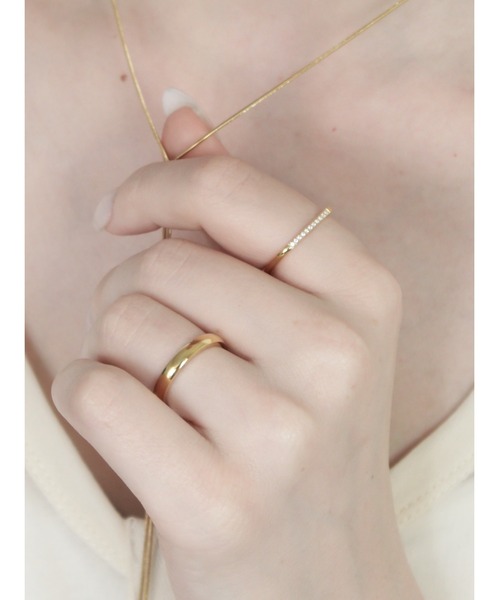 Bilan(ビラン)の「【BILAN】 ( 金属アレルギー軽減 サージカルステンレス ) Zirconia Square Ring / ジルコニアスクエアリング(リング・レディース・ゴールド/シルバー・14号/11号)」の9枚目の写真