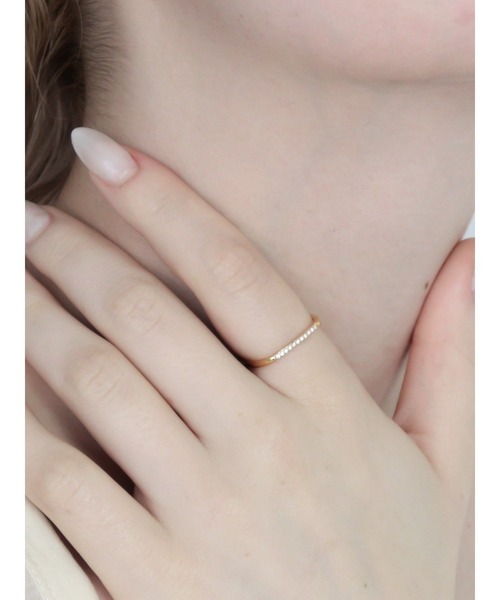 Bilan(ビラン)の「【BILAN】 ( 金属アレルギー軽減 サージカルステンレス ) Zirconia Square Ring / ジルコニアスクエアリング(リング・レディース・ゴールド/シルバー・14号/11号)」の10枚目の写真
