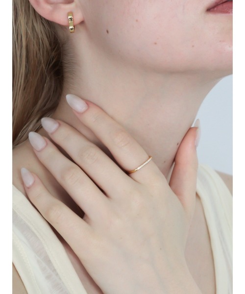Bilan(ビラン)の「【BILAN】 ( 金属アレルギー軽減 サージカルステンレス ) Zirconia Square Ring / ジルコニアスクエアリング(リング・レディース・ゴールド/シルバー・14号/11号)」の11枚目の写真