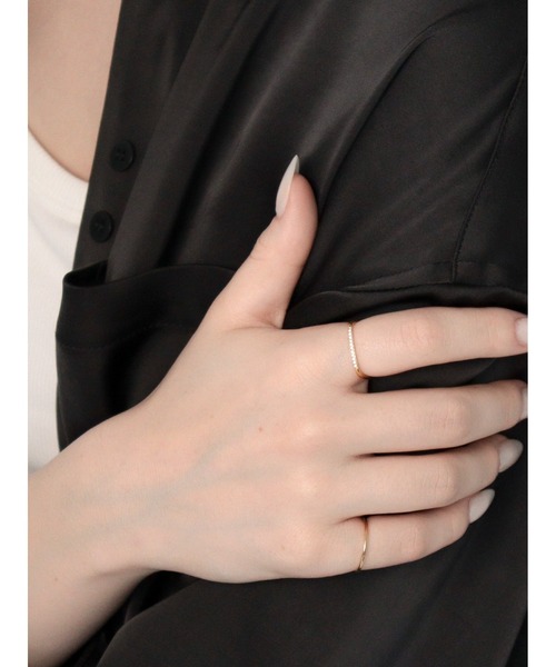 Bilan(ビラン)の「【BILAN】 ( 金属アレルギー軽減 サージカルステンレス ) Zirconia Square Ring / ジルコニアスクエアリング(リング・レディース・ゴールド/シルバー・14号/11号)」の13枚目の写真
