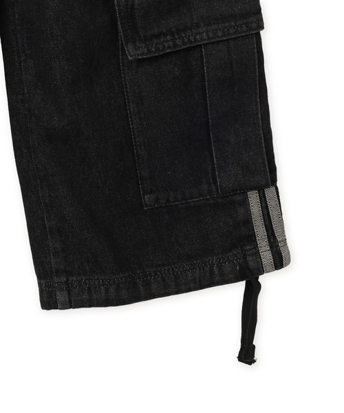 adidas（アディダス）の「adidas MID RISE 2-IN-1 DENIM PANT / アディダス ミッドライズ 2イン1 デニム パンツ（カーゴパンツ・レディース・ブラック・S/M/L）」の5枚目の写真