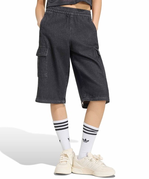 adidas（アディダス）の「adidas MID RISE 2-IN-1 DENIM PANT / アディダス ミッドライズ 2イン1 デニム パンツ（カーゴパンツ・レディース・ブラック・S/M/L）」の14枚目の写真