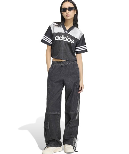 adidas（アディダス）の「adidas MID RISE 2-IN-1 DENIM PANT / アディダス ミッドライズ 2イン1 デニム パンツ（カーゴパンツ・レディース・ブラック・S/M/L）」の12枚目の写真