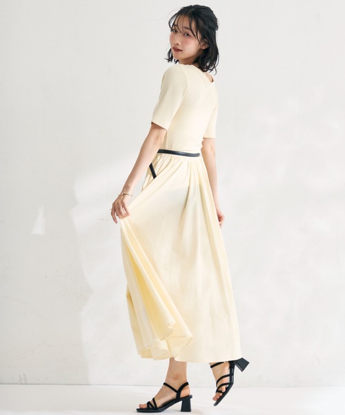 MISCH MASCH(ミッシュマッシュ)の「2026春夏新作 ベルト付きドッキングワンピース(ワンピース・レディース・ブラック/ベージュ・フリ-)」の17枚目の写真