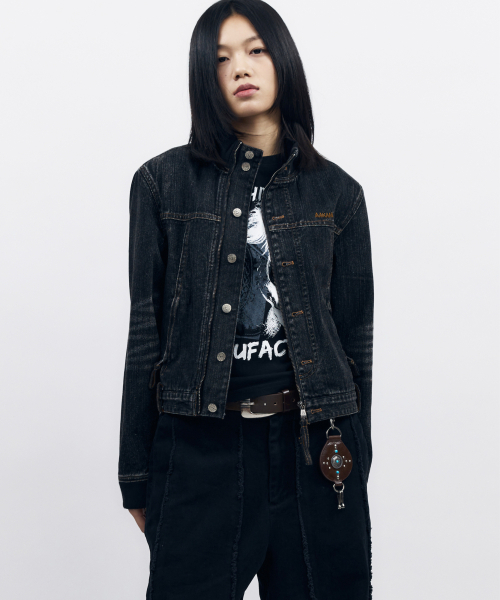 AAKAM(アーカム)の「Ribbed Denim Zip-Up Jacket (Black)(デニムジャケット・レディース・その他・1/2)」の3枚目の写真