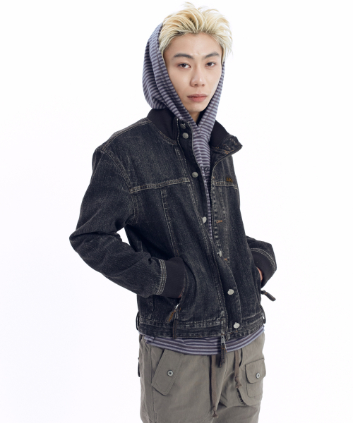 AAKAM(アーカム)の「Ribbed Denim Zip-Up Jacket (Black)(デニムジャケット・レディース・その他・1/2)」の6枚目の写真