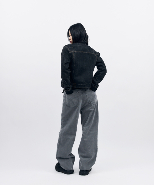 AAKAM(アーカム)の「Ribbed Denim Zip-Up Jacket (Black)(デニムジャケット・レディース・その他・1/2)」の7枚目の写真