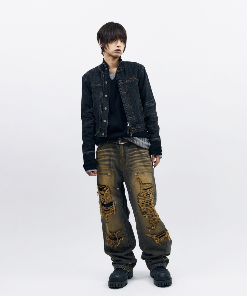 AAKAM(アーカム)の「Ribbed Denim Zip-Up Jacket (Black)(デニムジャケット・レディース・その他・1/2)」の11枚目の写真