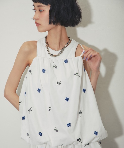 ANOTHER S(アナザーエス)の「配色刺繍ローンバルーンキャミ(シャツ/ブラウス・レディース・ブラック/オフホワイト・FREE)」の16枚目の写真