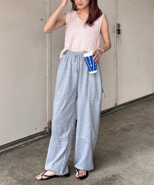 ISOOK（アイスー）の「【ISOOK / アイスー】チョウチョヤーンニットベスト / フェザーヤーン Vネック サマーニット 春夏ニット レイヤード ノースリーブ ZOZOTOWN限定（タンクトップ・レディース・ピンク/イエロー/アイボリー・FREE）」の22枚目の写真
