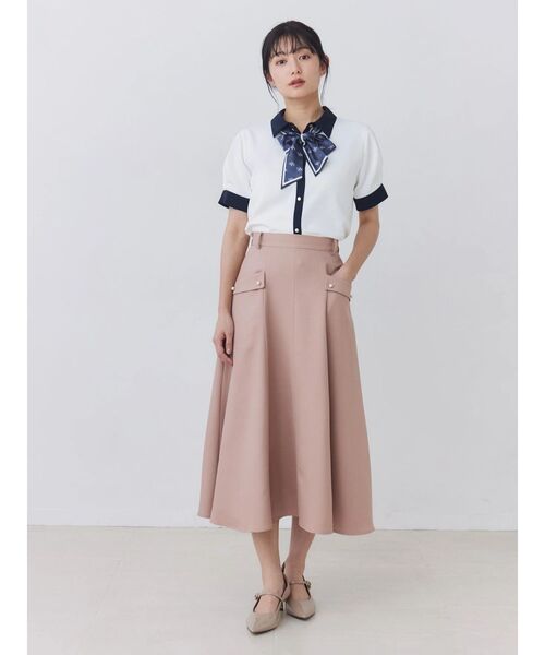 TONAL(トーナル)の「スカーフタイハーフスリーブシャツ(シャツ/ブラウス・レディース・ピンク/ベージュ/ネイビー/オフホワイト・MEDIUM)」の16枚目の写真