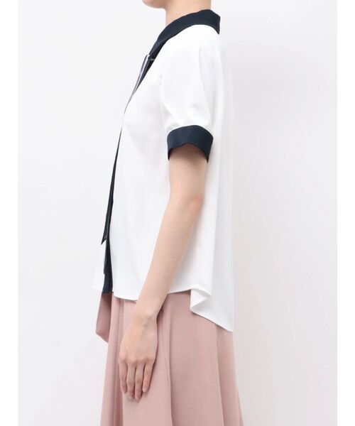TONAL(トーナル)の「スカーフタイハーフスリーブシャツ(シャツ/ブラウス・レディース・ピンク/ベージュ/ネイビー/オフホワイト・MEDIUM)」の22枚目の写真