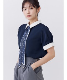 TONAL（トーナル）の「スカーフタイハーフスリーブシャツ（シャツ/ブラウス）」