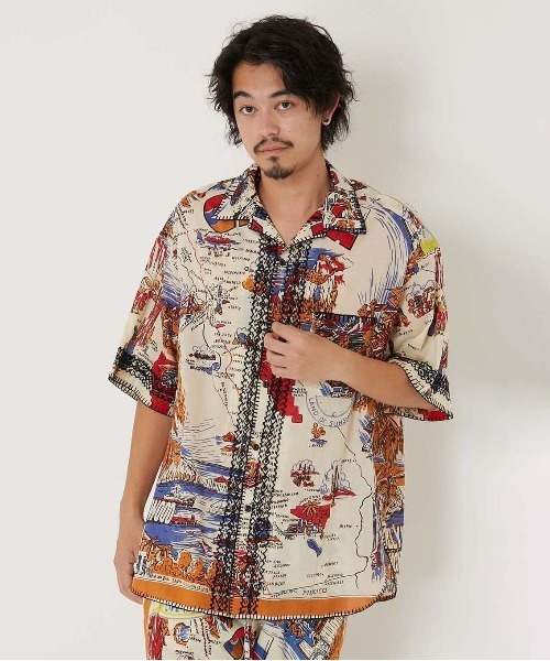 HOLLYWOOD RANCH MARKET(ハリウッドランチマーケット)の「BINDU ・ HOLLYWOOD RANCH MARKET /CALIFORNIA MAP オープンカラー Tシャツ(シャツ/ブラウス・メンズ・その他・L/M/S)」の8枚目の写真