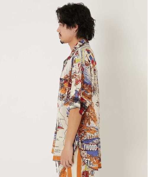 HOLLYWOOD RANCH MARKET(ハリウッドランチマーケット)の「BINDU ・ HOLLYWOOD RANCH MARKET /CALIFORNIA MAP オープンカラー Tシャツ(シャツ/ブラウス・メンズ・その他・L/M/S)」の7枚目の写真