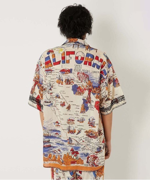 HOLLYWOOD RANCH MARKET(ハリウッドランチマーケット)の「BINDU ・ HOLLYWOOD RANCH MARKET /CALIFORNIA MAP オープンカラー Tシャツ(シャツ/ブラウス・メンズ・その他・L/M/S)」の6枚目の写真