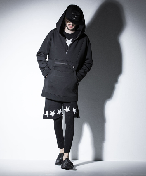 NO ID.(ノーアイディ)の「mp4180-CニットペンタグラムJQレイヤードハーフPT パンツ(その他パンツ・メンズ・アイボリー/ブラック・2/1)」の8枚目の写真