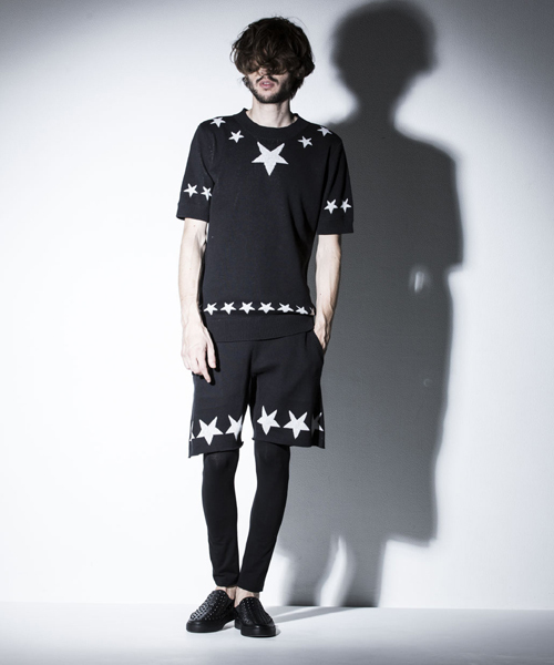 NO ID.(ノーアイディ)の「mp4180-CニットペンタグラムJQレイヤードハーフPT パンツ(その他パンツ・メンズ・アイボリー/ブラック・2/1)」の9枚目の写真