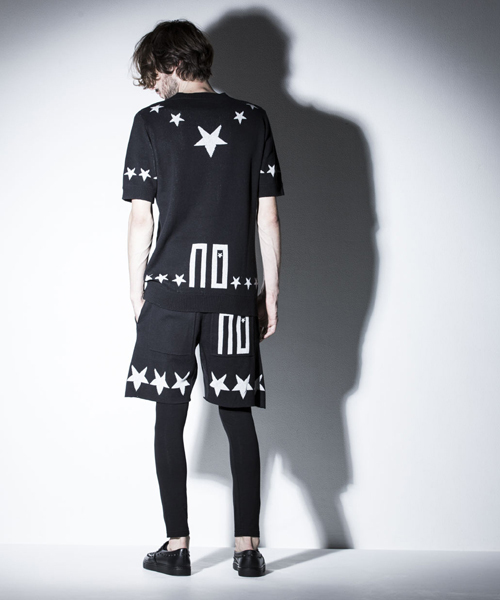 NO ID.(ノーアイディ)の「mp4180-CニットペンタグラムJQレイヤードハーフPT パンツ(その他パンツ・メンズ・アイボリー/ブラック・2/1)」の10枚目の写真