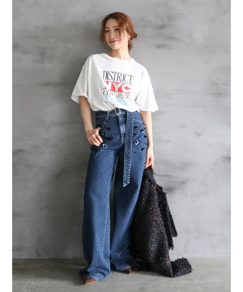 Ungrid（アングリッド）の「ビジューデザインカーブデニム（デニムパンツ・レディース・インディゴブルー・26inch/25inch/24inch）」の16枚目の写真