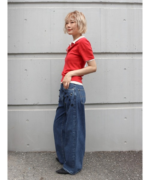 Ungrid（アングリッド）の「ビジューデザインカーブデニム（デニムパンツ・レディース・インディゴブルー・26inch/25inch/24inch）」の20枚目の写真