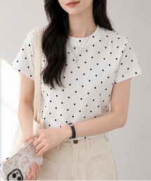 ドット柄半袖Tシャツ